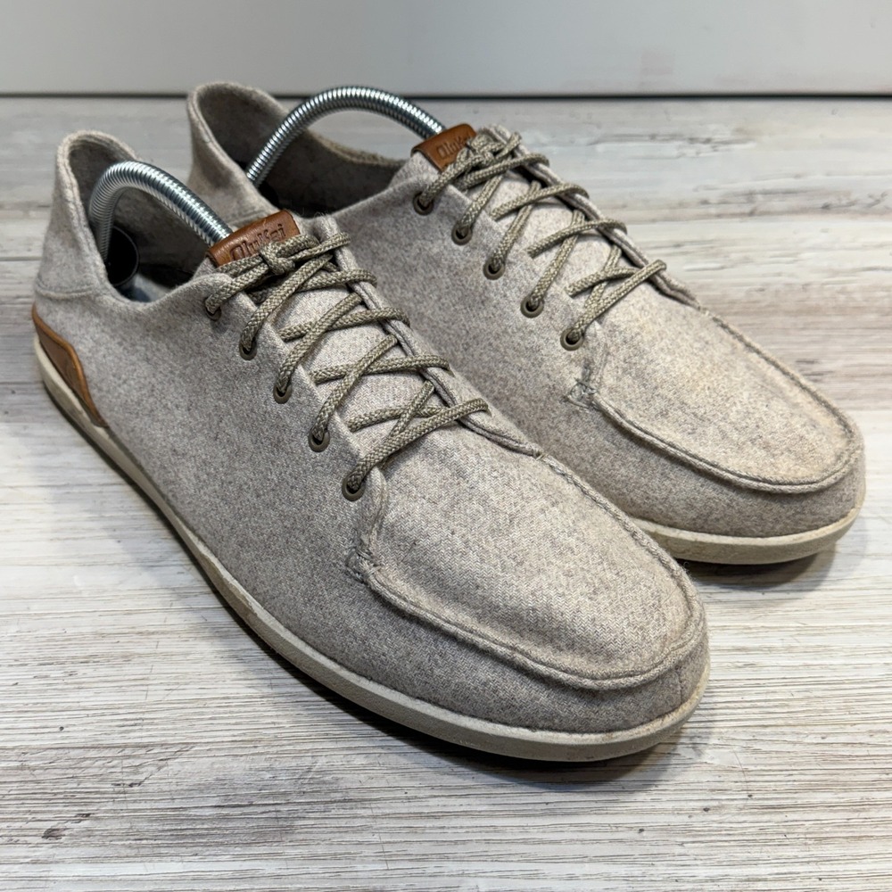 Olukai Manoa Hulu Wool Casual Lace Up Low Top Shoes Mens Size 10.5